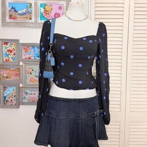 Free-people Women's Polka dot puff sleeve blouse